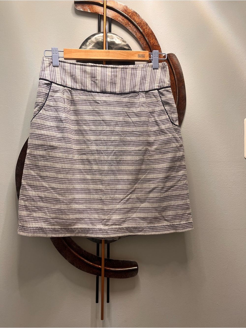 Striped Mini Skirt Anthropologie with Piping Detail, size 0